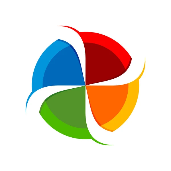 4 Slash Circular Spinner Symbol Logo Design — стоковый вектор