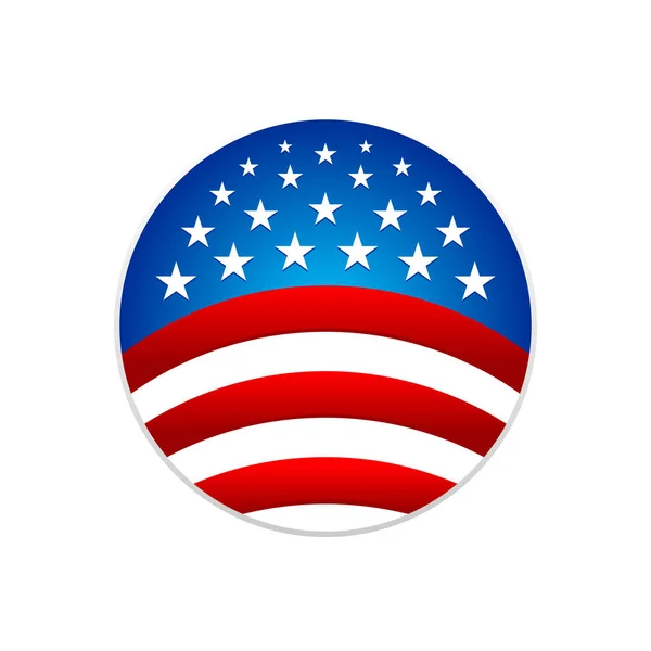 Nationale vlag cirkelvormige streep sterren symbool Logo ontwerp — Stockvector