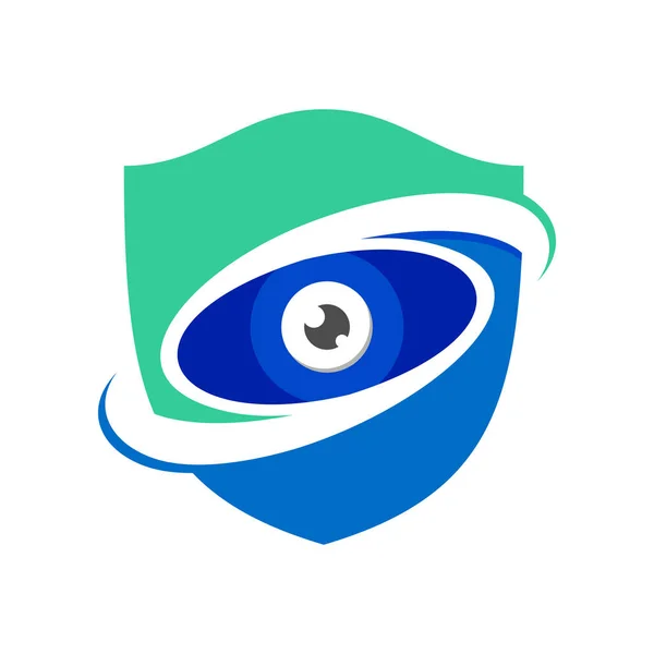 Guardia Orologio blu moderno scudo simbolo logo Design — Vettoriale Stock