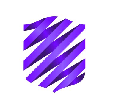 Mor sarmal şerit Modern kalkan simgesi Logo tasarımı