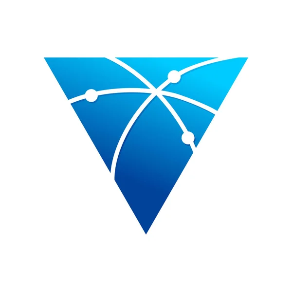 Широкосмуговий зв'язок Шлях трикутник Символ Дизайн логотипу — стоковий вектор