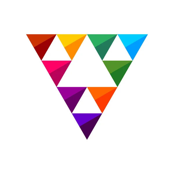 Diseño colorido del logotipo del símbolo de las gemas del triángulo — Vector de stock