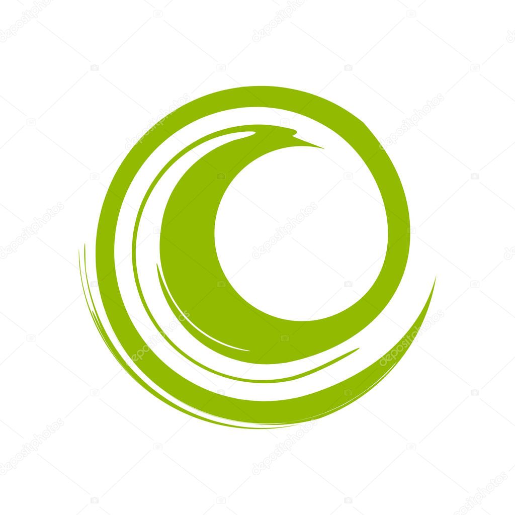 Custom Zen Wave Green Vector Symbol Graphic Logo Design