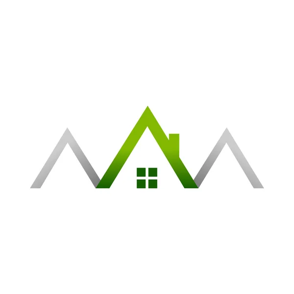 Gröna Huset Realty Hus Logotyp Symbol Vector Grafisk Design — Stock vektor