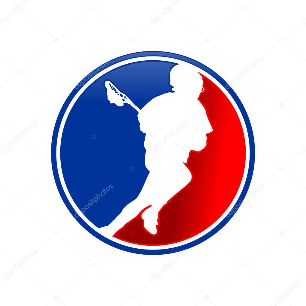 Lacrosse Sport Club Emblem Vector Symbol Graphic Logo Icon Design Template