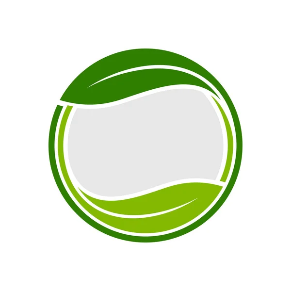 유기농 잎 동그라미 기호 그래픽 로고 — 스톡 벡터
