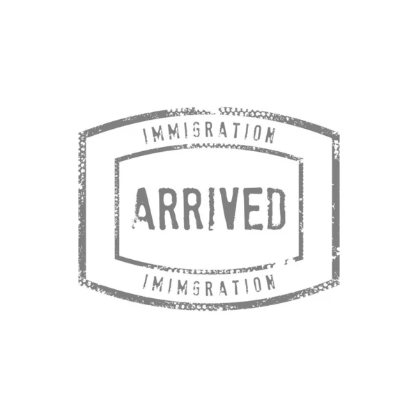 Inmigración llegó Sello Dibujo Vector Gráfico — Vector de stock