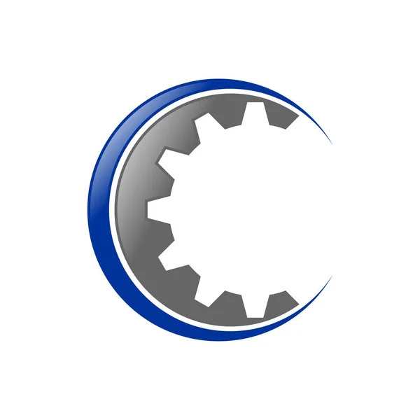 Gear Cog Початкова піктограма C Lettermark Design — стоковий вектор