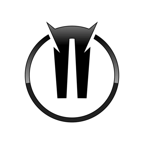 Preto Stand Evil Circular Vector Símbolo Gráfico Logo Ícone Design — Vetor de Stock