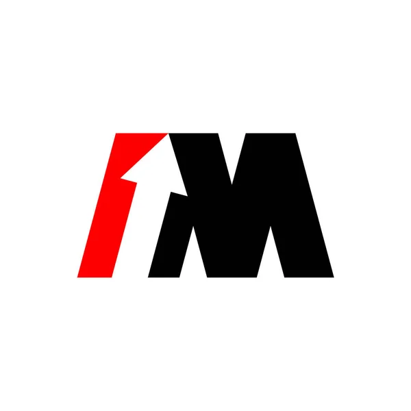 高速成長矢印初期M文字マークベクトルシンボルグラフィックロゴアイコンデザイン — ストックベクタ