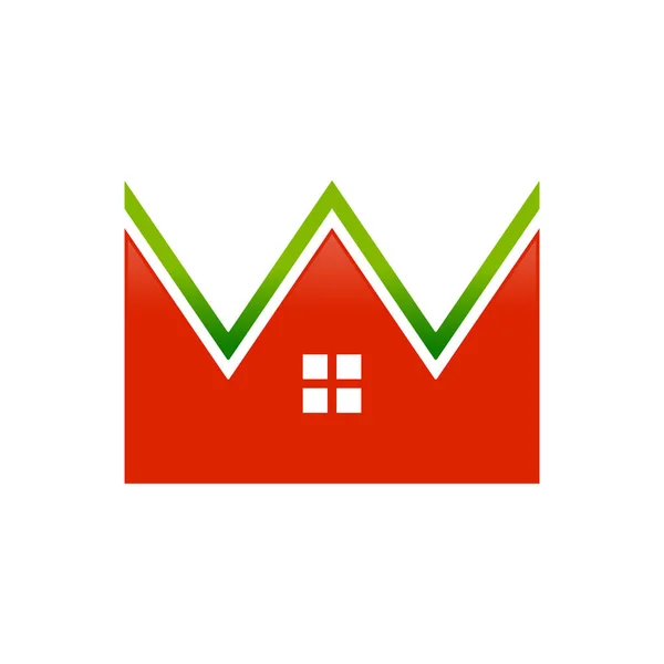 Alojamento Fresco Real Estate Crown Shape Vector Símbolo Gráfico Logo — Vetor de Stock