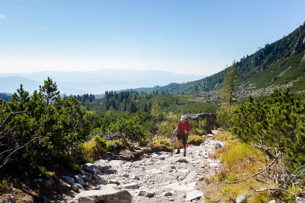 Touristin im slowakischen mlynicka dolina — Stockfoto