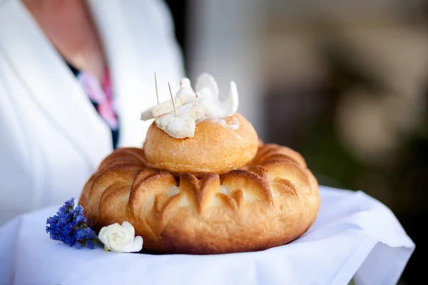 传统的波兰婚礼面包详细 — 图库照片