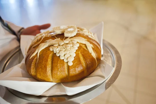 전통적인 폴란드어 결혼식 빵 세부 사항 — 스톡 사진