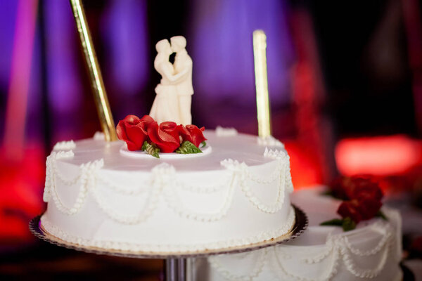 Delicious tasty wedding cake detail