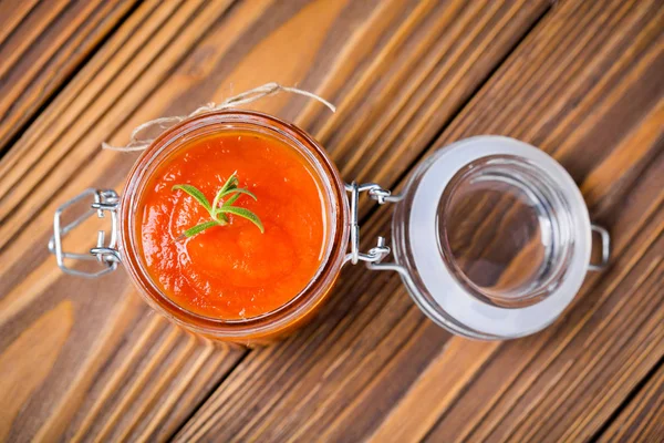 Natural diy delicious pumpkin ketchup — Stock Photo, Image