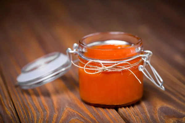 Natural diy delicious pumpkin ketchup — Stock Photo, Image