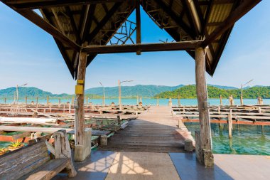 Koh Chang ahşap iskele