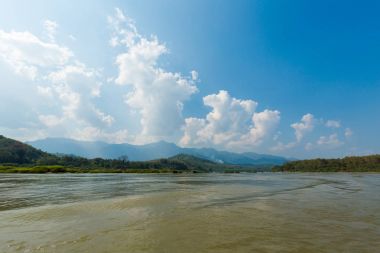 Manzara sırasında Mekong cruise Laos