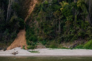 Manzara sırasında Mekong cruise Laos