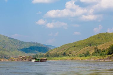 Manzara sırasında Mekong cruise Laos