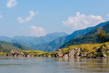 Manzara sırasında Mekong cruise Laos