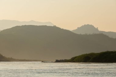 Manzara sırasında Mekong cruise Laos