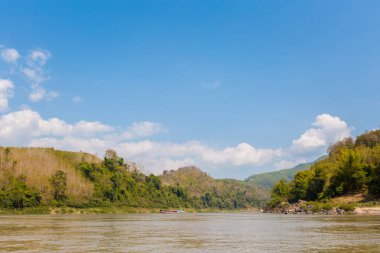 Manzara sırasında Mekong cruise Laos