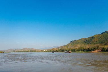 Manzara sırasında Mekong cruise Laos