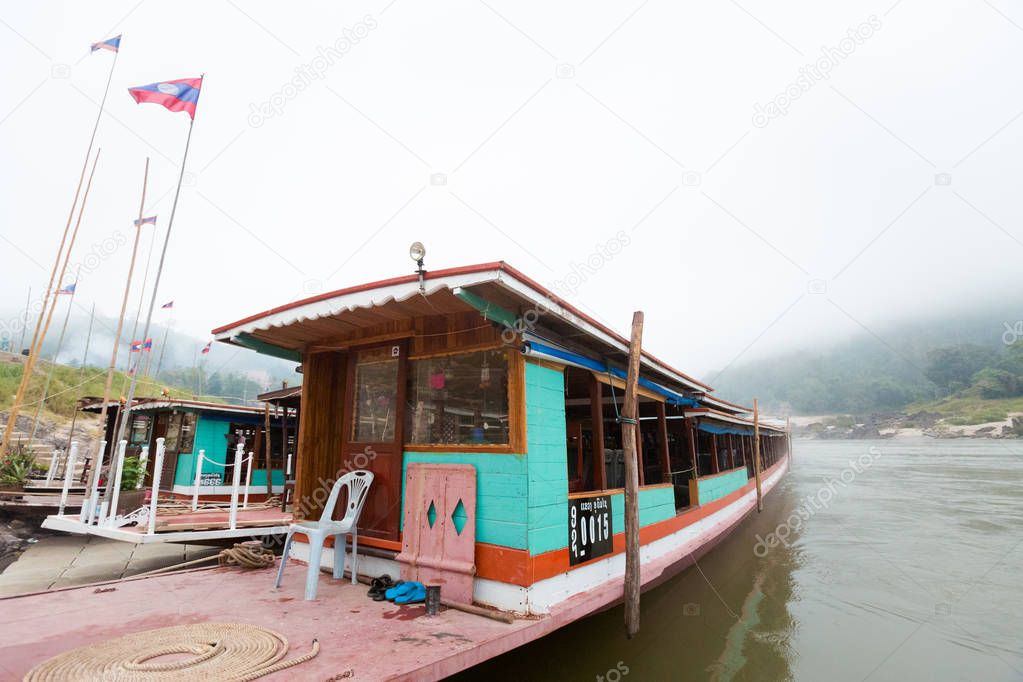 Cruise ship in Laos Pakbeng