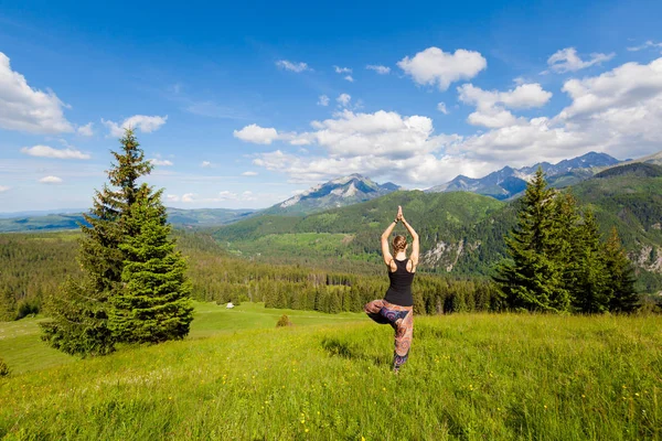 Yoga en Tatry Rusinowa Polana —  Fotos de Stock