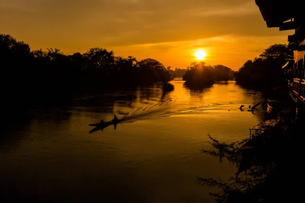 Nascer do sol dourado em Don Det — Fotografia de Stock