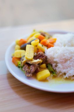 Lao sığır eti sebze stirfy sıcak