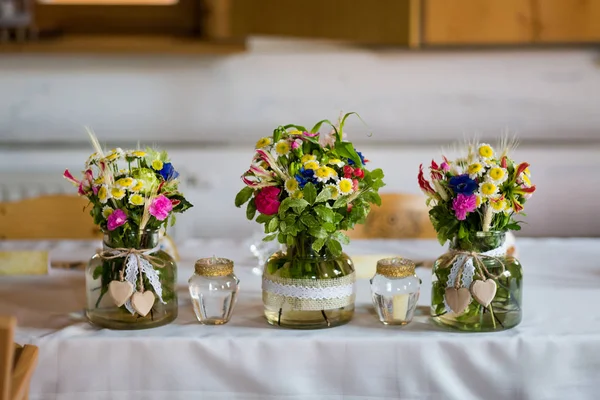 Belle décoration de table de réception de mariage — Photo