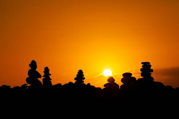 Zachód słońca z sterty kamieni Teneryfa — Zdjęcie stockowe