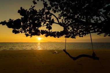 Koh Kradan tropik gündoğumu peyzaj