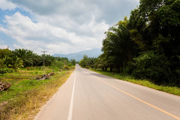 Nézd Meg Helyi Road Krabi Thaiföld Déli Részén Táj Hozott — Stock Fotó