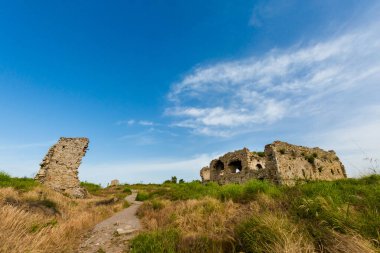 Bizans hastanesi - Antalya 'daki Side City' nin güzel antik mimarisi. Güzel eski arkeoloji parkı.