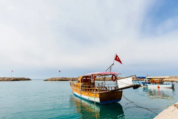 Schöne Antike Hafenarchitektur Der Stadt Side Der Türkei Antalya Schöner — Stockfoto
