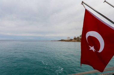 Türkiye, Antalya 'daki Side City' nin güzel antik liman mimarisi. Güzel eski arkeoloji parkı.
