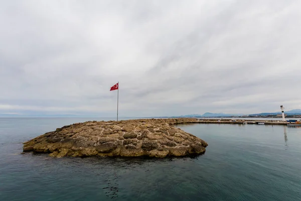 Schöne Antike Hafenarchitektur Der Stadt Side Der Türkei Antalya Schöner — Stockfoto