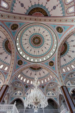Mrk 'in güzel mimarisi. Türkiye 'nin Manavgat kentinde Kulliye Cami, Antalya. Güzel sakral bina..