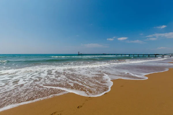 Paisaje Verano Playa Tropical Side Turquía Fotos Vacaciones Tomadas Escena — Foto de Stock