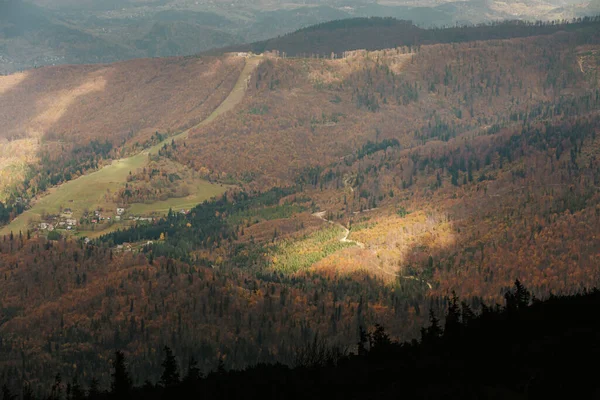 Beautiful Landscape Sunset Photo Taken Polish Beskidy Mountains Babia Gora — Stock Photo, Image