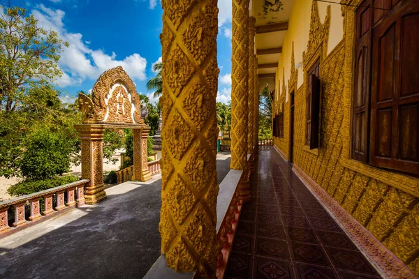 Güzel Khmer Tapınağı Nın Mimarisi Chua Khmer Xuan Phu Binh — Stok fotoğraf