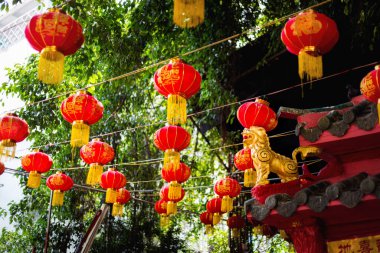 Ho Chi Minh şehrindeki Ngoc Hoang Pagoda 'nın güzel detayları. Vietnam