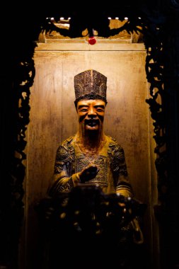 Ho Chi Minh şehrindeki Ngoc Hoang Pagoda 'nın güzel detayları. Vietnam