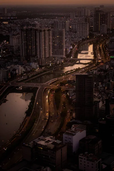 Красивый Городской Пейзаж Хошимина Фото Взято Bitexco Financial Tower Sky — стоковое фото
