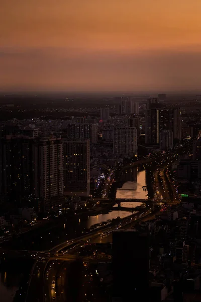 Hermoso Paisaje Urbano Chi Minh Foto Tomada Bitexco Financial Tower — Foto de Stock