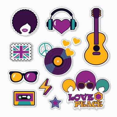 Popüler müzik yamalar, çıkartmalar ve toplu iğneler